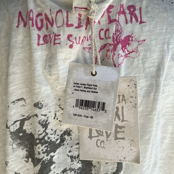 NWT🌼🐦Magnolia Pearl Frida Tee in Ivory One Size Fits Most - Picture 10 of 12